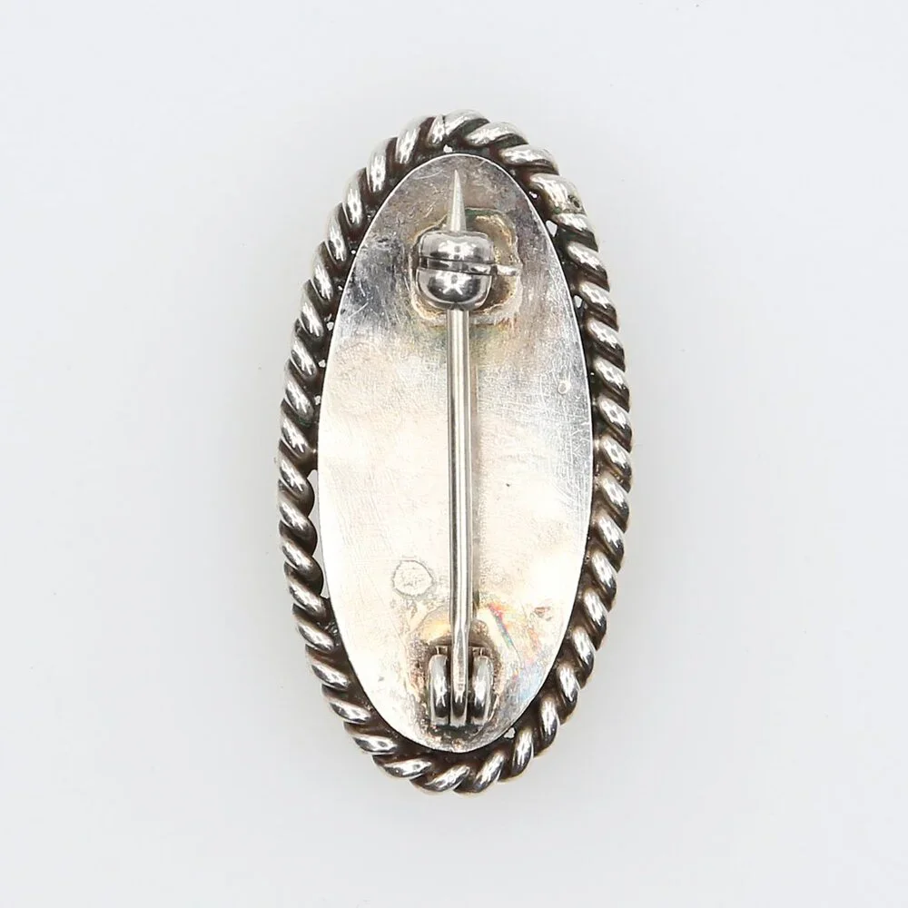 Vintage Hardstone Venus de Milo‎ Carved Cameo Sterling Silver Brooch 1940s-60s